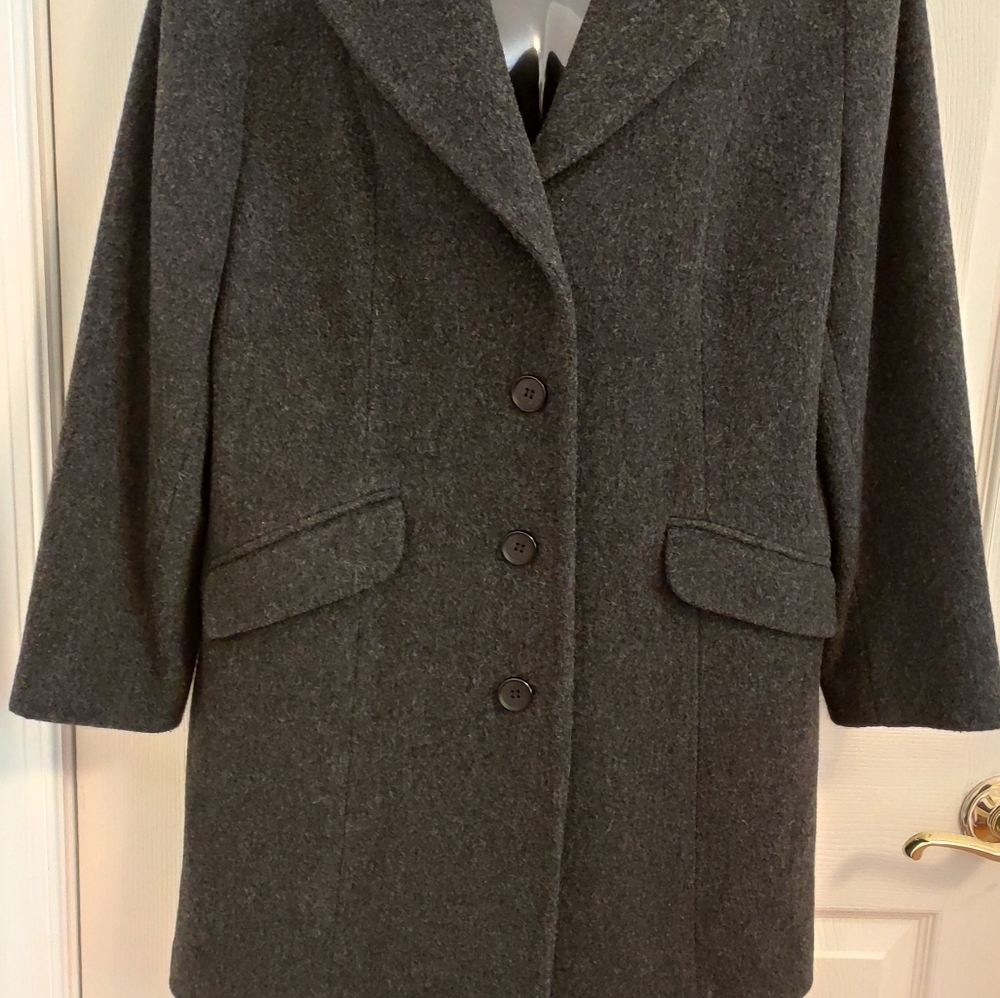 Women's wool overcoat dark grey, 10P, Worthington